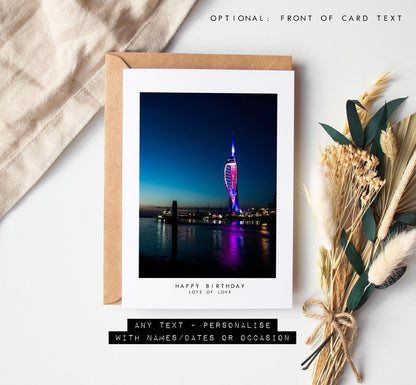 Spinnaker Tower Greeting Card - Portsmouth and Southsea Photography Greeting Cards - Envelope Included - Birthday - Wedding - Anniversary