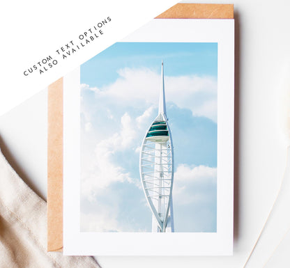 Spinnaker Tower Greeting Card - Portsmouth and Southsea Photography Greeting Cards - Envelope Included - Birthday - Wedding - Anniversary