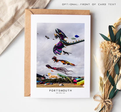 Kite Festival Greeting Card - Portsmouth and Southsea Photography Greeting Cards - Envelope Included - Birthday - Wedding - Anniversary