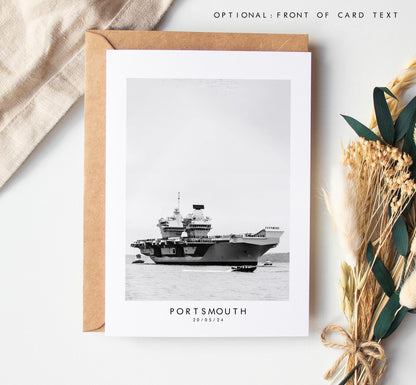 HMS Queen Elizabeth Greeting Card - Portsmouth and Southsea Photography Greeting Cards - Envelope Included - Birthday - Fathers Day