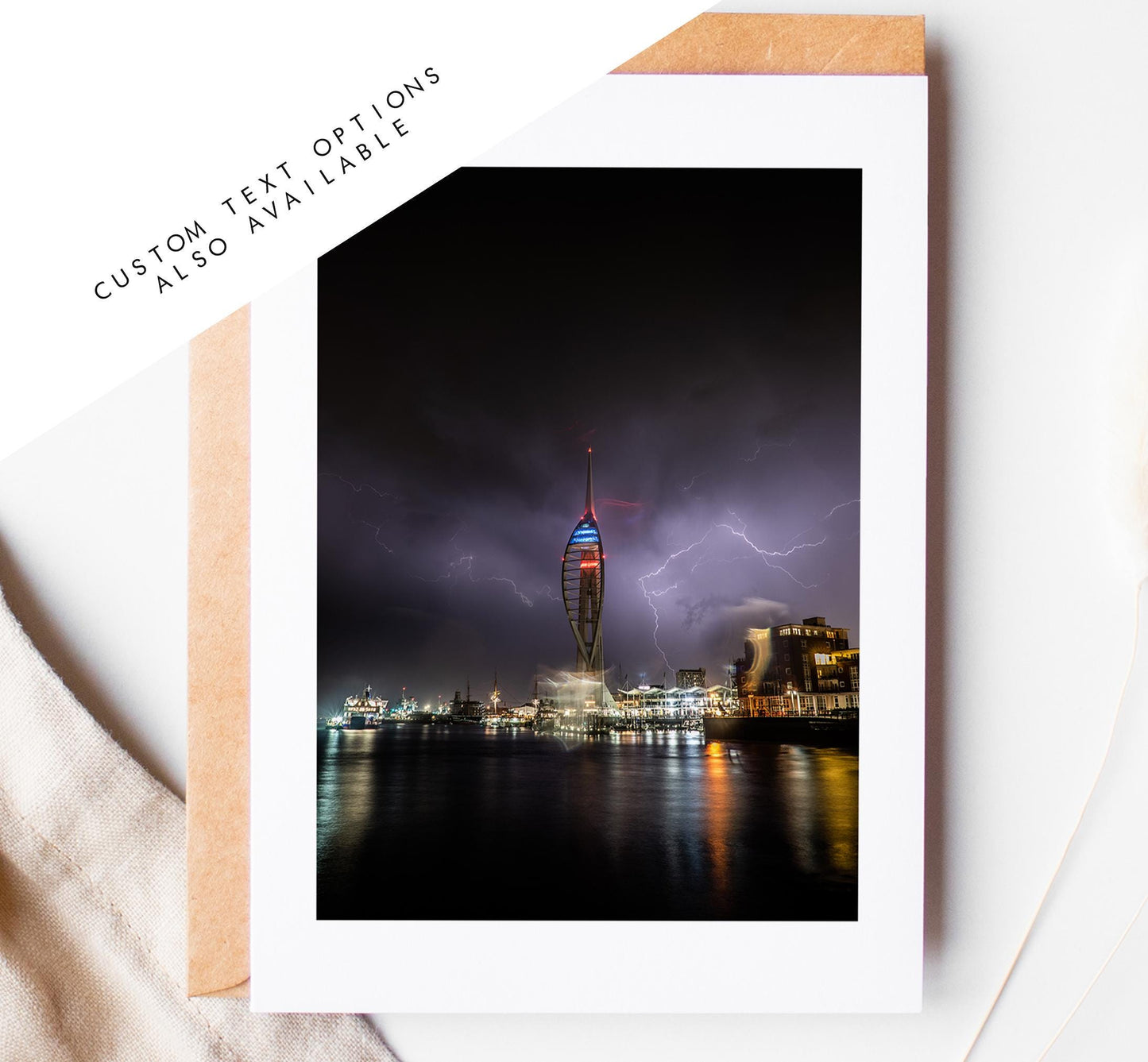 Spinnaker Tower Greeting Card - Portsmouth and Southsea Photography Greeting Cards - Envelope Included - Birthday - Wedding - Anniversary