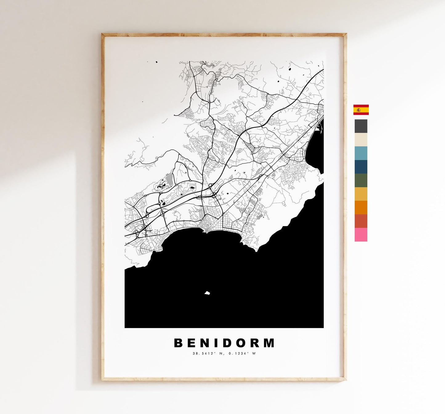 Benidorm Map Print - City Map Poster - Map Art - Map Wall Art - Spain City Maps - Benidorm Print - Benidorm Poster - Minimalist City Map