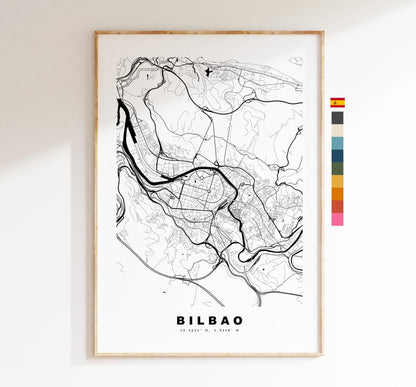 Bilbao Map Print - City Map Poster - Map Art - Map Wall Art - Spain City Maps - Bilbao Print - Bilbao Poster - Minimalist City Map