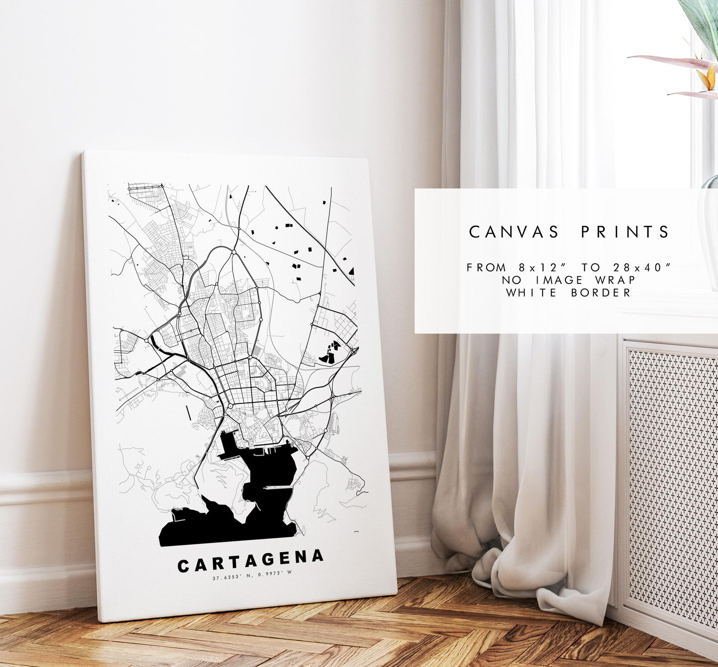 Cartagena Map Print - City Map Poster - Map Art - Map Wall Art - Spain City Maps - Cartagena Print - Cartagena Poster - Minimalist City Map