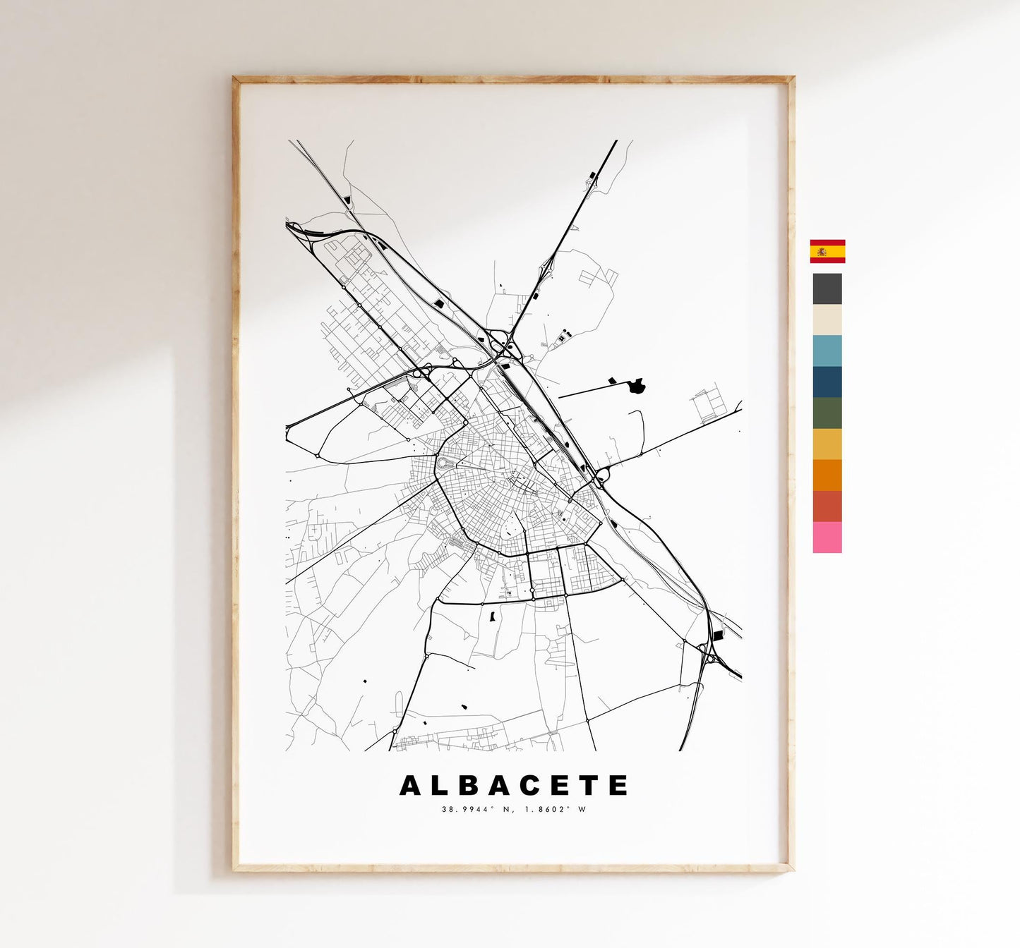 Albacete Map Print - City Map Poster - Map Art - Map Wall Art - Spain City Maps - Albacete Print - Albacete Poster - Minimalist City Map