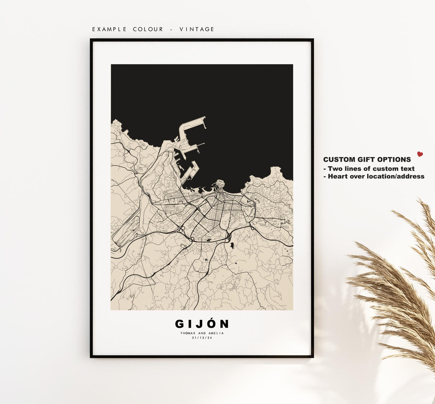 Gijon Map Print - City Map Poster - Map Art - Map Wall Art - Spain City Maps - Gijon Print - Gijon Poster - Minimalist City Map