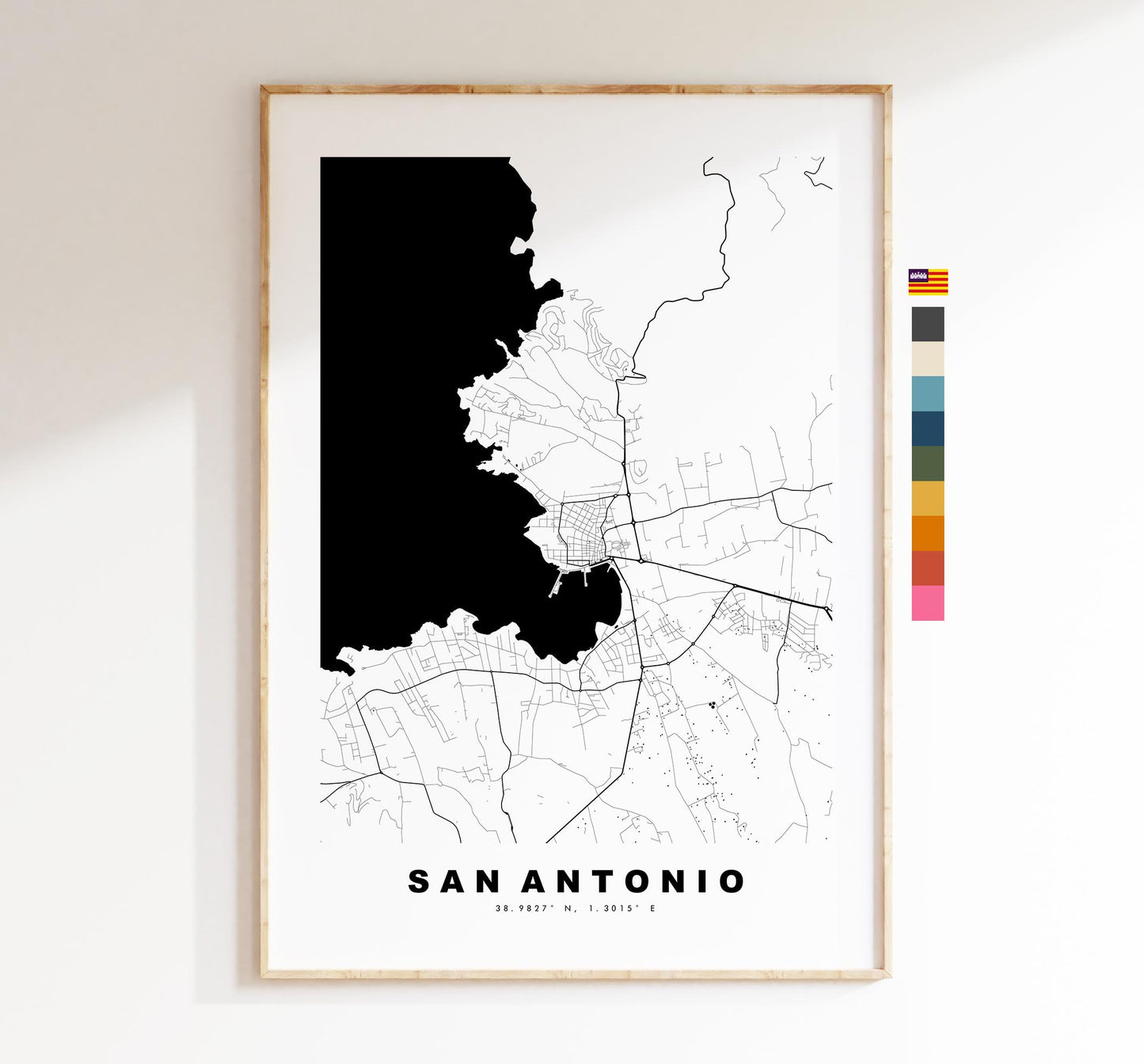 San Antonio Map Print - City Map Poster - Map Art - Map Wall Art - Spain City Maps - Sant Antoni de Portmany - Ibiza  - Minimalist City Map