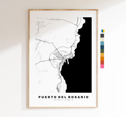 Puerto del Rosario Map Print - City Map Poster - Map Art - Map Wall Art - Spain City Maps - Print - Fuerteventura - Minimalist City Map