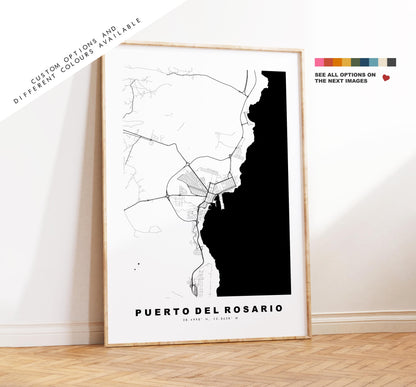 Puerto del Rosario Map Print - City Map Poster - Map Art - Map Wall Art - Spain City Maps - Print - Fuerteventura - Minimalist City Map