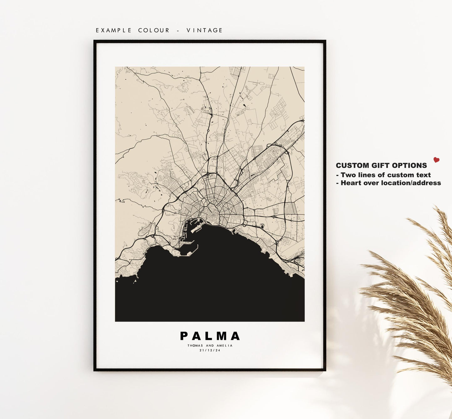 Palma Map Print - City Map Poster - Map Art - Map Wall Art - Spain City Maps - Print - Palma - Mallorca  - Minimalist City Map