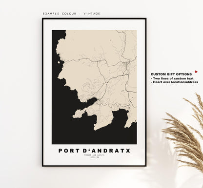 Port d’Andratx Map Print - City Map Poster - Map Art - Map Wall Art - Spain City Maps - Print - Mallorca  - Minimalist City Map