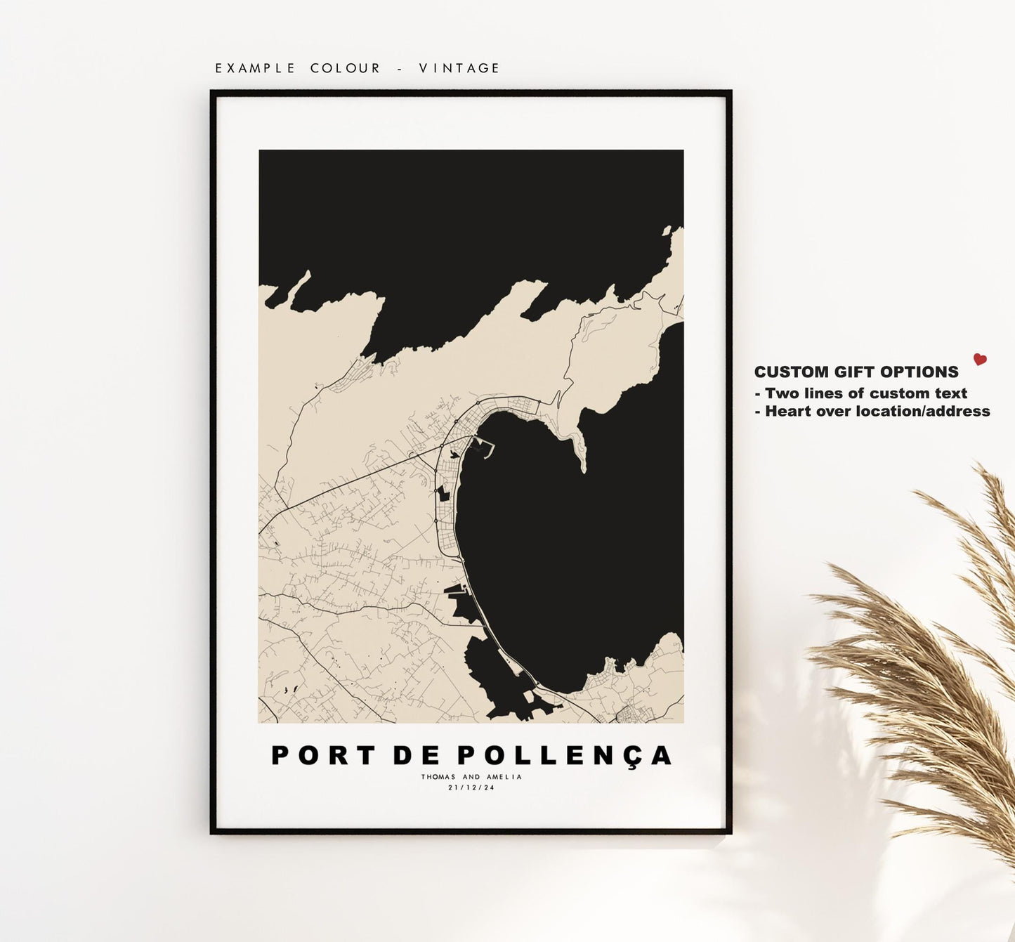 Port de Pollenca Map Print - City Map Poster - Map Art - Map Wall Art - Spain City Maps - Print - Mallorca  - Minimalist City Map