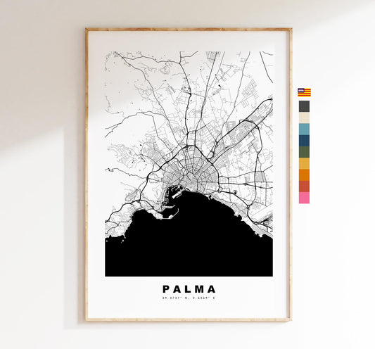 Palma Map Print - City Map Poster - Map Art - Map Wall Art - Spain City Maps - Print - Palma - Mallorca  - Minimalist City Map