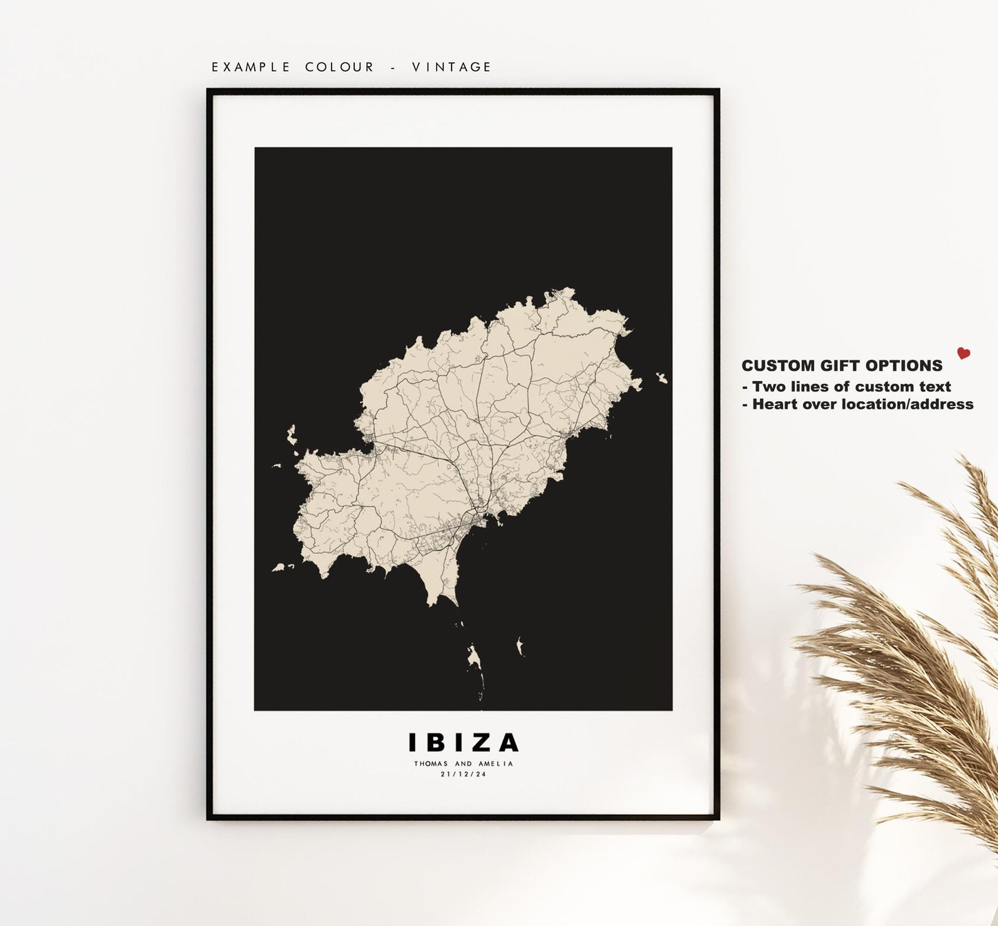 Ibiza Map Print - Map Poster - Map Art - Map Wall Art - Spain Maps - Ibiza Print - Balearic Islands Poster - Minimalist Map