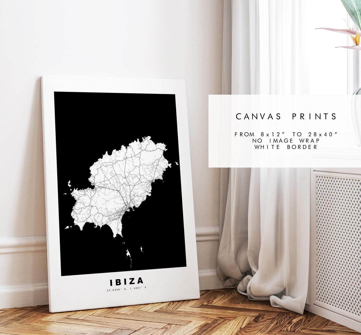 Ibiza Map Print - Map Poster - Map Art - Map Wall Art - Spain Maps - Ibiza Print - Balearic Islands Poster - Minimalist Map