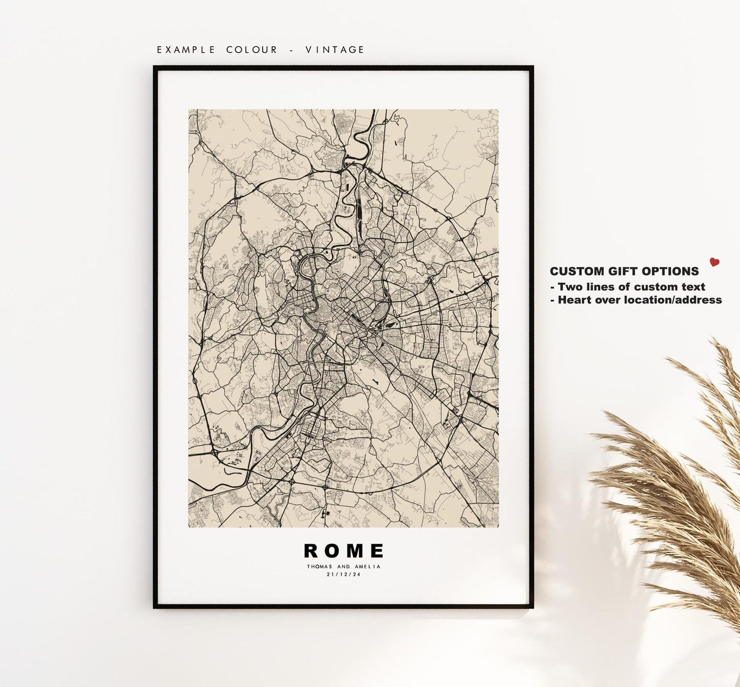 Rome Map Print - City Map Poster - Map Art - Map Wall Art - Italy City Maps - Rome Print - Rome Poster - Minimalist City Map