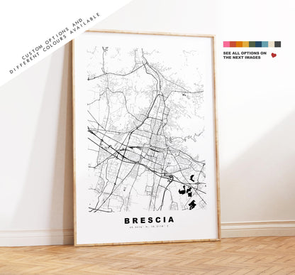 Brescia Map Print - City Map Poster - Map Art - Map Wall Art - Italy City Maps - Brescia Print - Brescia Poster - Minimalist City Map