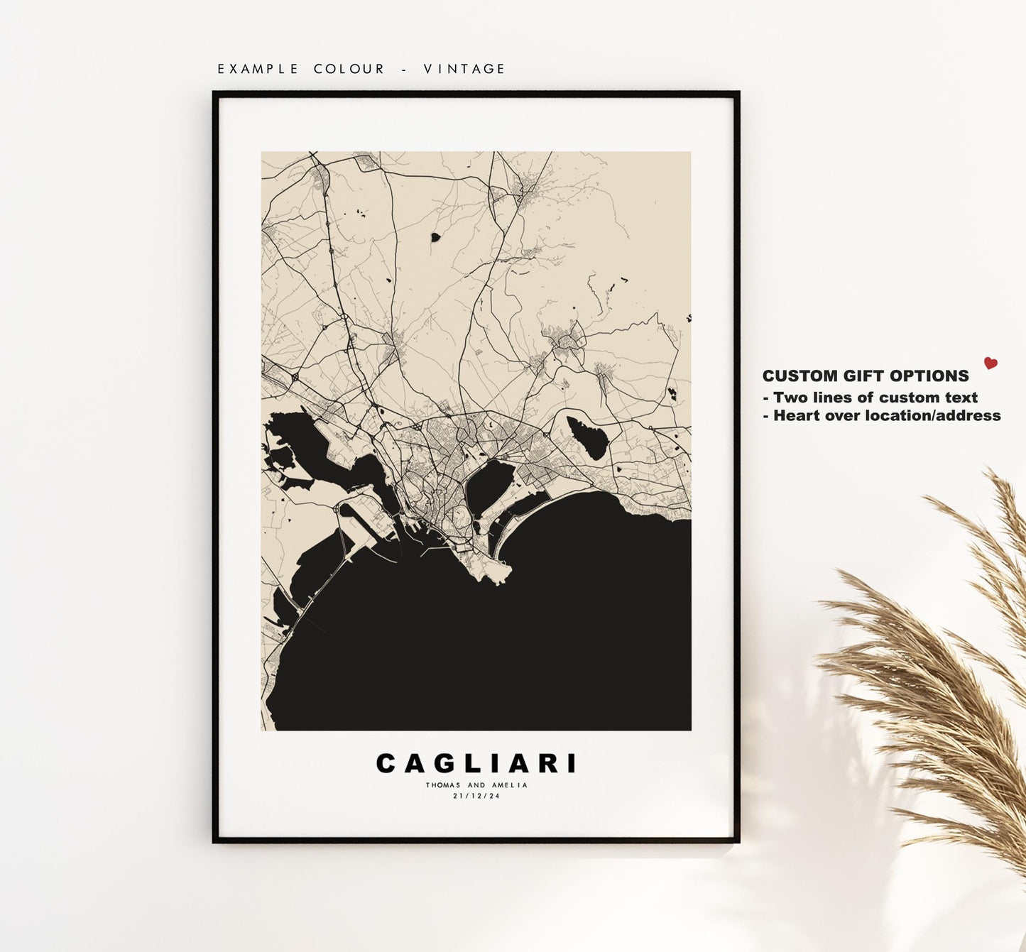 Cagliari Map Print - City Map Poster - Map Art - Map Wall Art - Italy City Maps - Cagliari Print - Cagliari Poster - Minimalist City Map