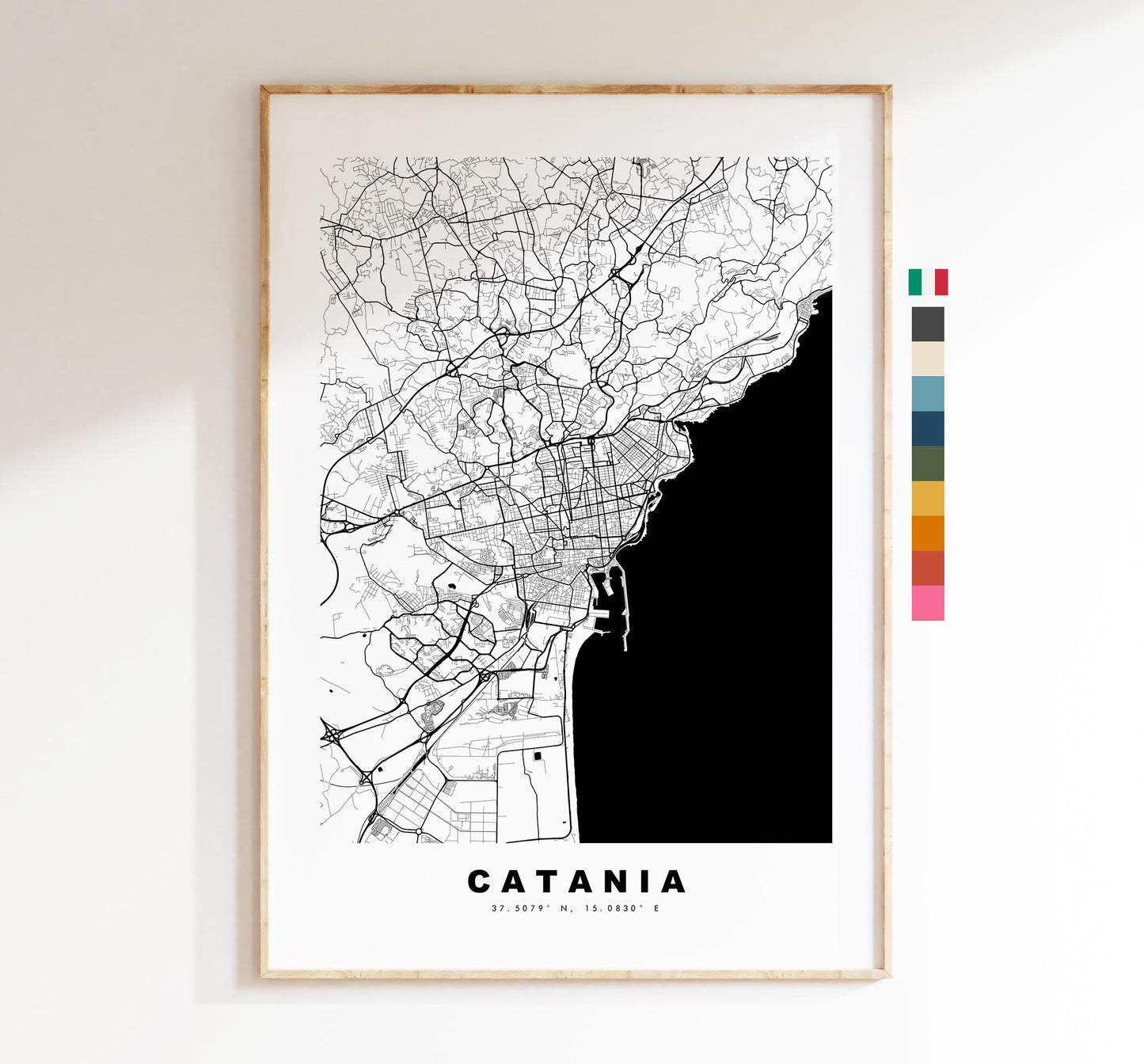 Catania Map Print - City Map Poster - Map Art - Map Wall Art - Italy City Maps - Catania Print - Catania Poster - Minimalist City Map