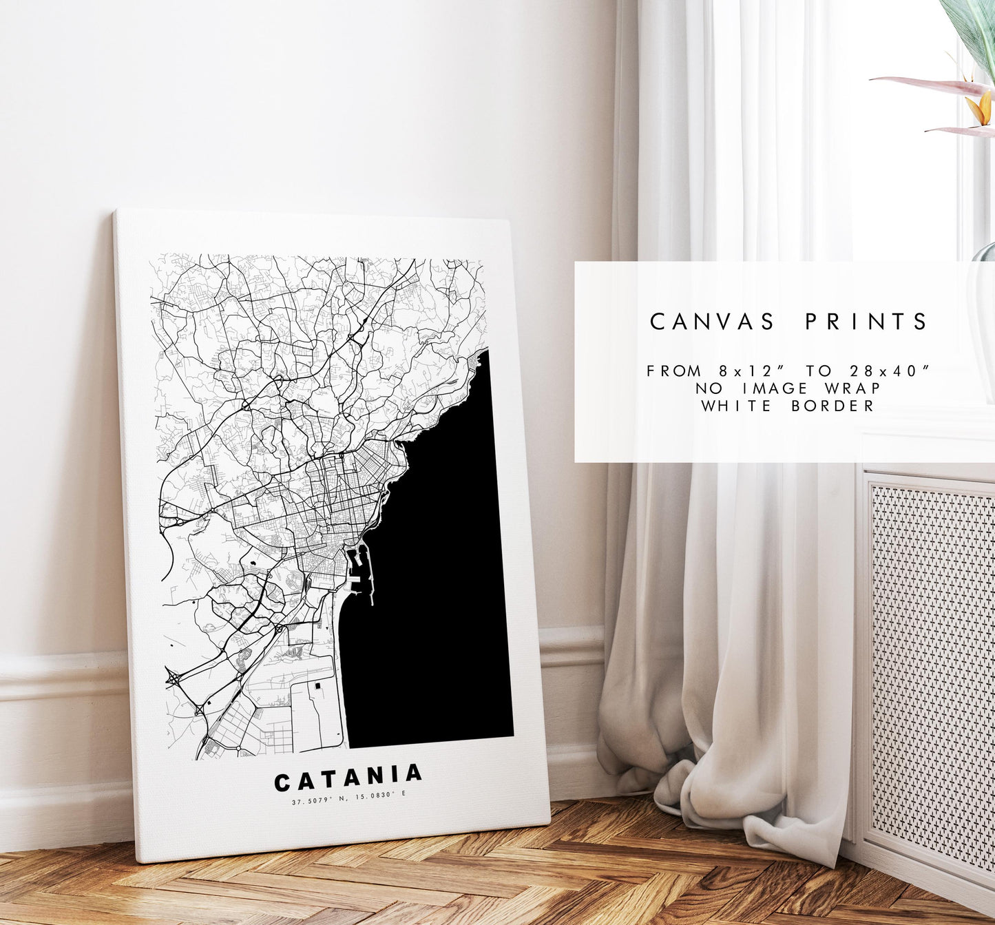 Catania Map Print - City Map Poster - Map Art - Map Wall Art - Italy City Maps - Catania Print - Catania Poster - Minimalist City Map