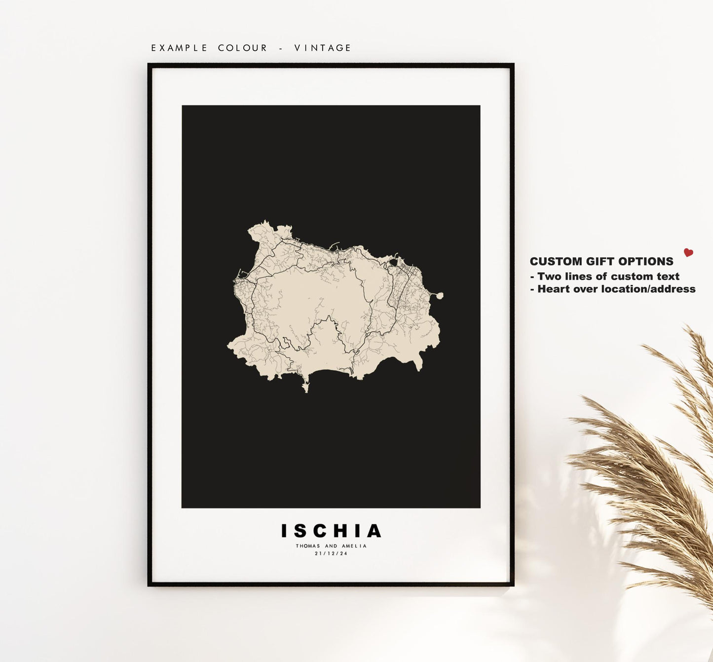 Ischia Map Print - Island Map Poster - Map Art - Map Wall Art - Italy Maps - Ischia Print - Ischia Poster - Minimalist Map