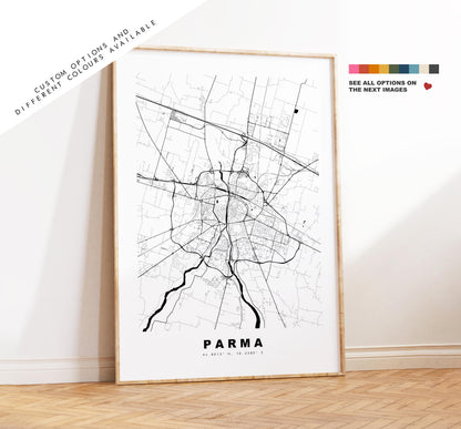 Parma Map Print - City Map Poster - Map Art - Map Wall Art - Italy City Maps - Parma Print - Parma Poster - Minimalist City Map