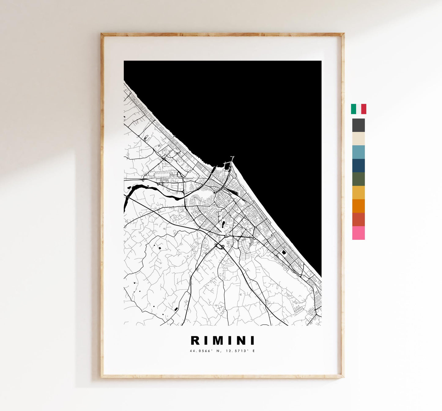 Rimini Map Print - City Map Poster - Map Art - Map Wall Art - Italy City Maps - Rimini Print - Rimini Poster - Minimalist City Map