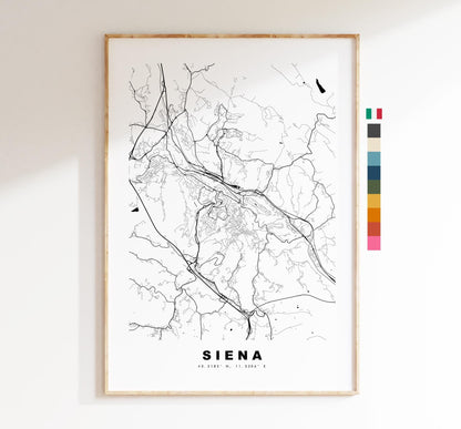 Siena Map Print - City Map Poster - Map Art - Map Wall Art - Italy City Maps - Siena Print - Siena Poster - Minimalist City Map