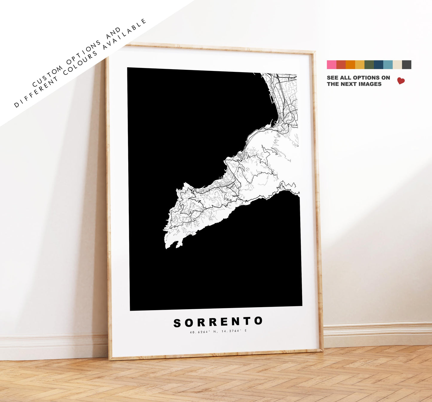 Sorrento Map Print - City Map Poster - Map Art - Map Wall Art - Italy City Maps - Sorrento Print - Sorrento Poster - Minimalist City Map