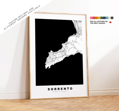 Sorrento Map Print - City Map Poster - Map Art - Map Wall Art - Italy City Maps - Sorrento Print - Sorrento Poster - Minimalist City Map