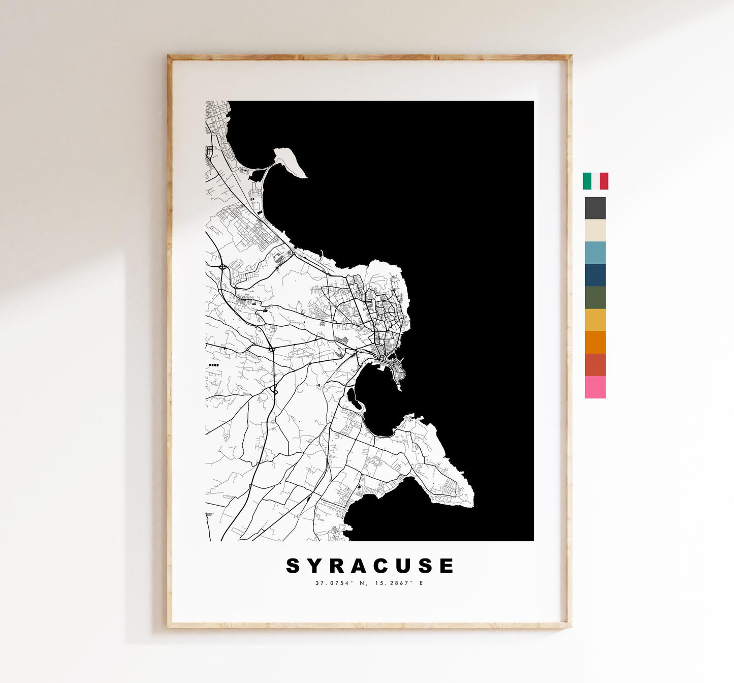 Syracuse Map Print - City Map Poster - Map Art - Map Wall Art - Italy City Maps - Syracuse Print - Syracuse Poster - Minimalist City Map