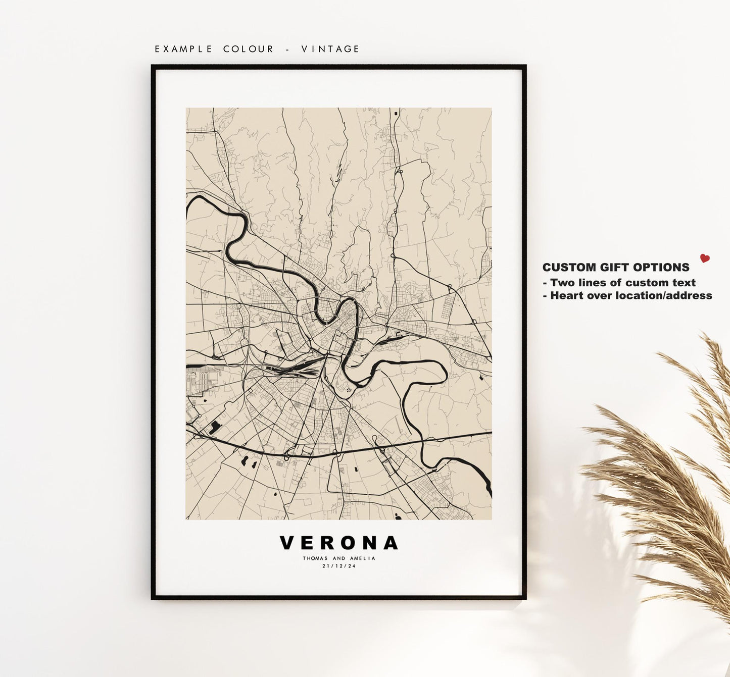 Verona Map Print - City Map Poster - Map Art - Map Wall Art - Italy City Maps - Verona Print - Verona Poster - Minimalist City Map