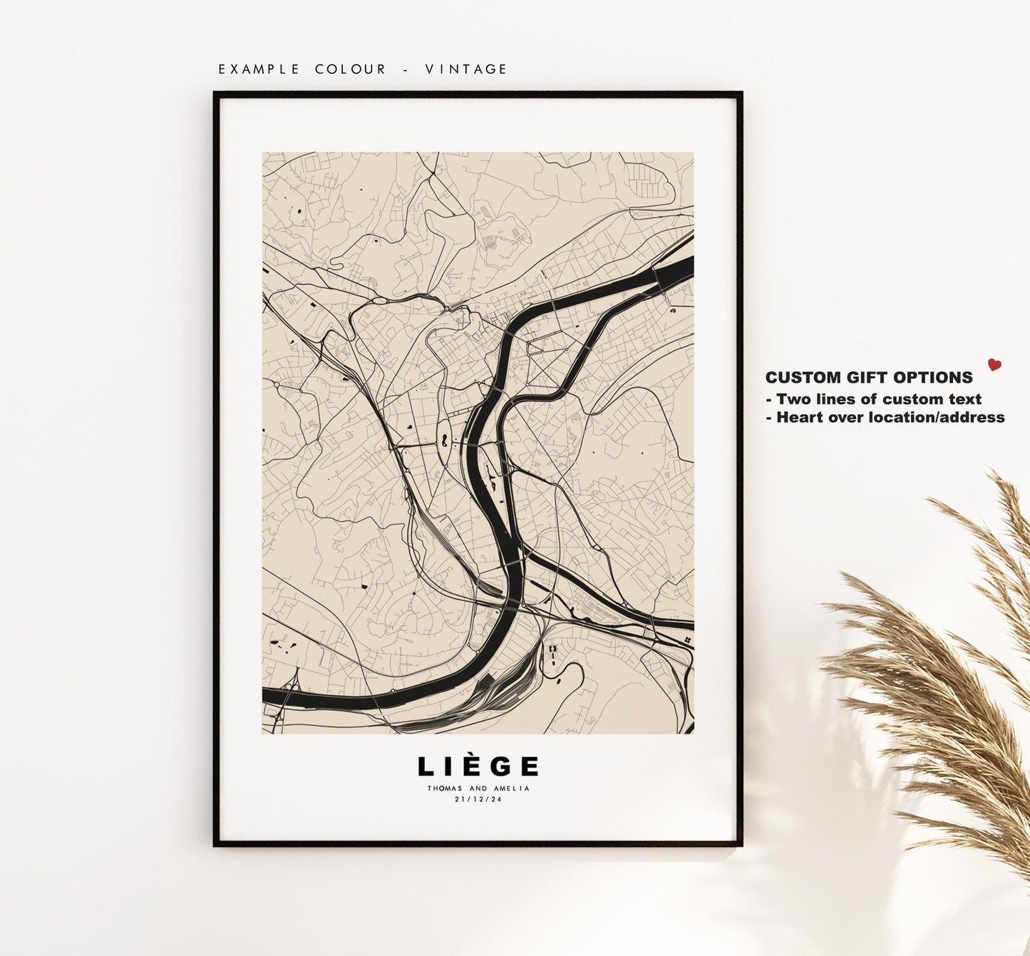 Liege Map Print - City Map Poster - Map Art - Map Wall Art - Belgium City Maps - Liège Print - Liège Poster - Minimalist City Map