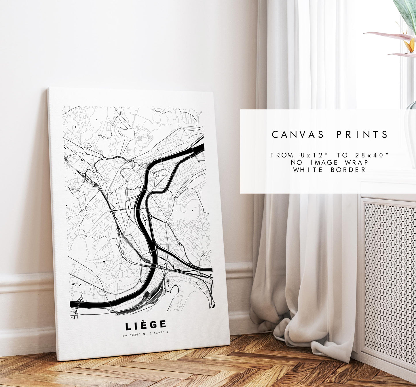 Liege Map Print - City Map Poster - Map Art - Map Wall Art - Belgium City Maps - Liège Print - Liège Poster - Minimalist City Map