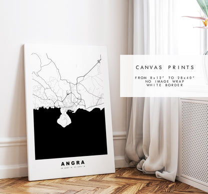 Angra Map Print - City Map Poster - Map Art - Map Wall Art - Portugal City Maps - Angra do Heroismo Print - Poster - Minimalist City Map