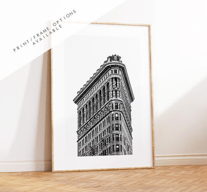 Flat Iron Building - New York - Black and White Photography Print - Architecture - NYC Architecture - Skyscraper - Flat Iron Print - Poster