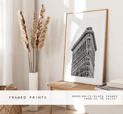 Flat Iron Building - New York - Black and White Photography Print - Architecture - NYC Architecture - Skyscraper - Flat Iron Print - Poster