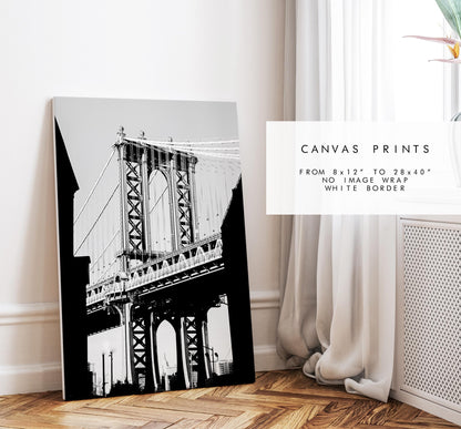 Manhattan Bridge - Black and White Photography Print - New York City Print - Poster - Artwork - Minimalist - Architecture - Bridge - NYC