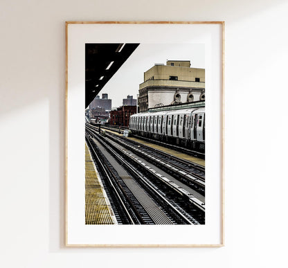 NYC Train Print - New York Print - New York Subway - Subway Train - New York City Subway - Brookyln - Brooklyn Poster - Industrial - Colour