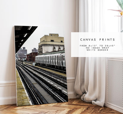 NYC Train Print - New York Print - New York Subway - Subway Train - New York City Subway - Brookyln - Brooklyn Poster - Industrial - Colour
