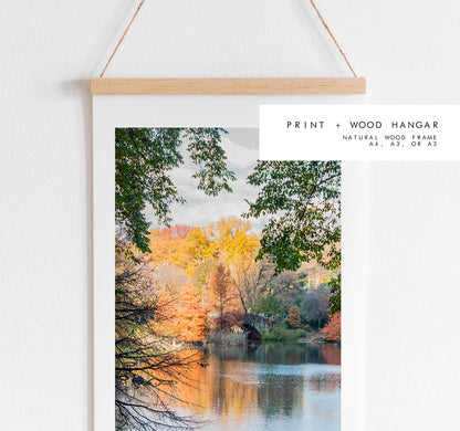 Central Park Print - New York City Photography Print - Central Park Bridge - Central Park Autumn - Fall - New York Poster - Trees - Wall Art