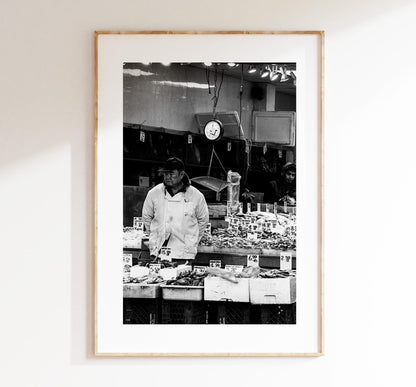 Chinatown Black and White Print - New York Poster - Manhattan Print - New York Print - Chinatown New York - Photography - Fish Market