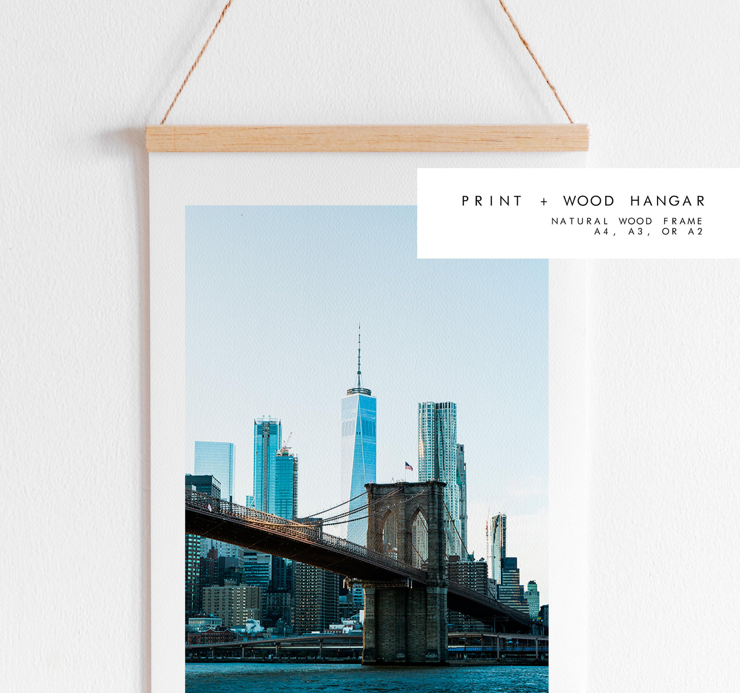 New York Skyline Print - New York Skyline - Manhattan Skyline - New York Print - Poster - Artwork - World Trade Centre - Brooklyn Bridge