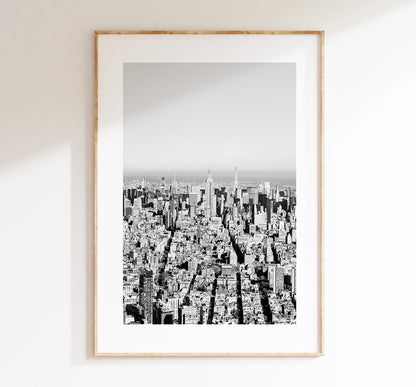 New York Skyline Print - NYC Photography Print - New York City - Prints or Framed Prints available - Black and White Photography