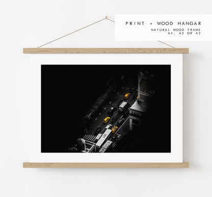 New York Taxi Cab Print - New York Skyline - Manhattan Skyline - New York City Print - Poster - Minimalist - Miniature - Minimal Home Decor