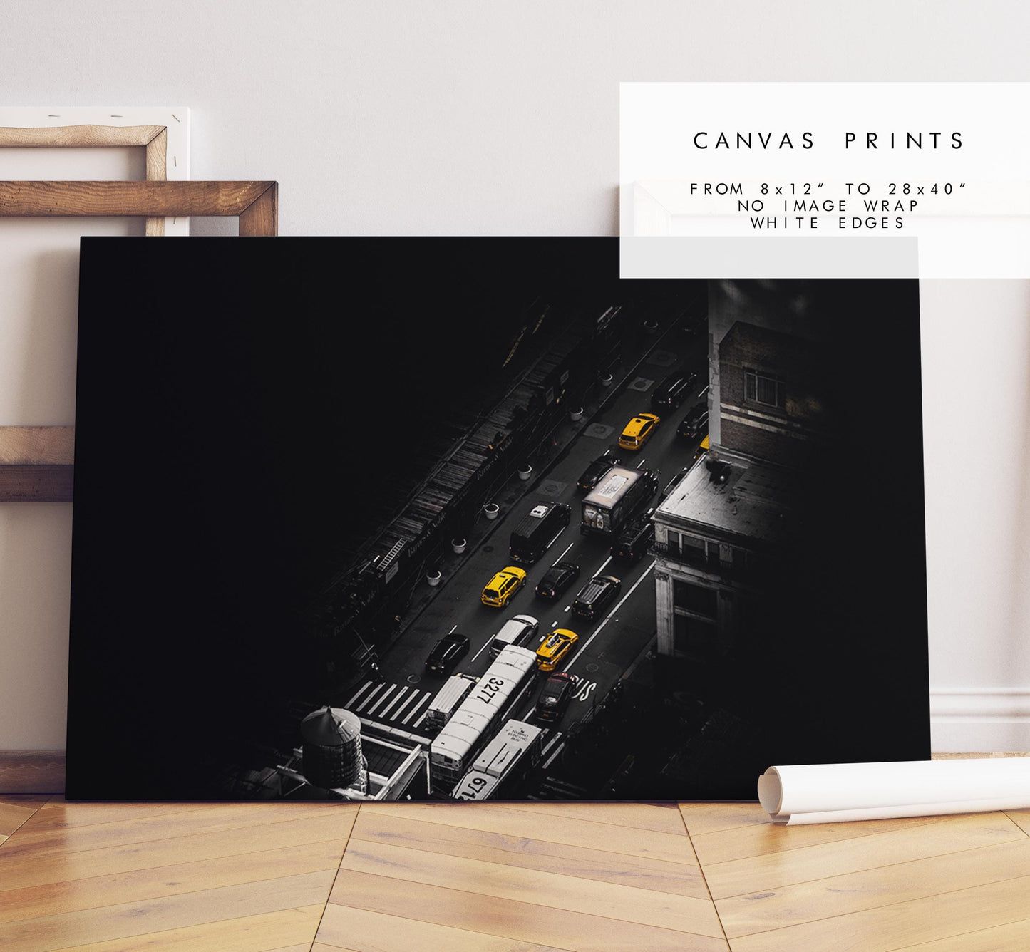 New York Taxi Cab Print - New York Skyline - Manhattan Skyline - New York City Print - Poster - Minimalist - Miniature - Minimal Home Decor