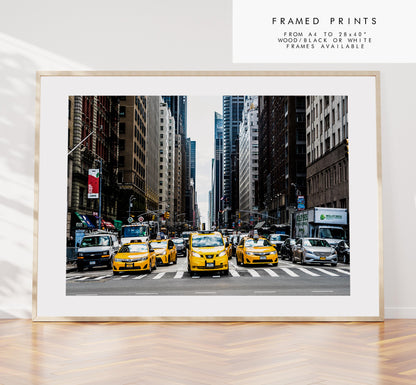 New York Print - New York City Taxi - Photography Print - New York Photography - Yellow Taxi - New York Print  - NYC -  Canvas - Framed