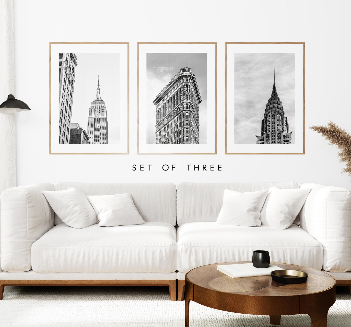 New York Black and White Print Set - Print Set of Three - Landmarks - Empire State Building - Chrysler Building - Flat Iron - NYC - Print