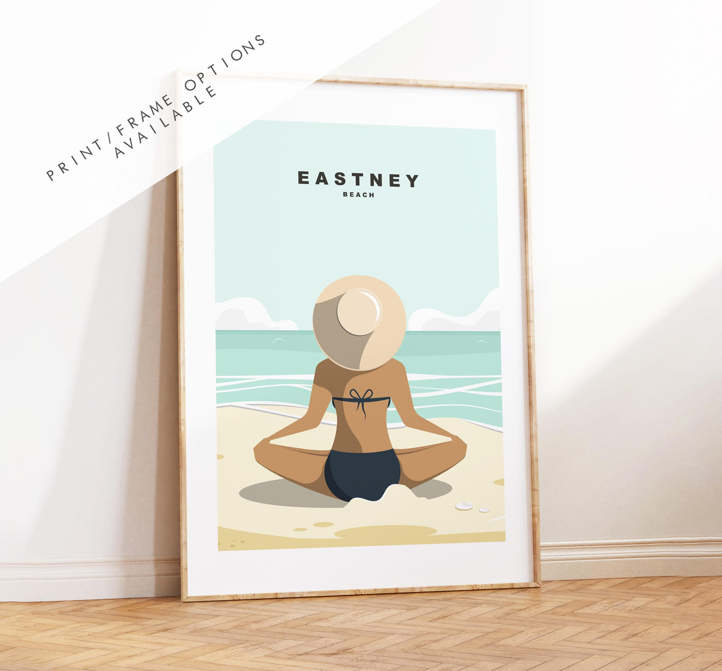 Eastney Beach Travel Poster - Wall Art Print - Southsea and Portsmouth Travel Posters - Minimalist Retro Style - Prints or Framed Prints