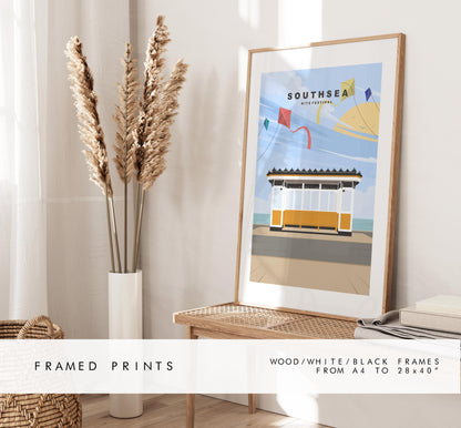 Southsea Kite Festival Travel Poster - Wall Art Print - Southsea and Portsmouth Travel Posters - Minimalist  - Prints or Framed Prints